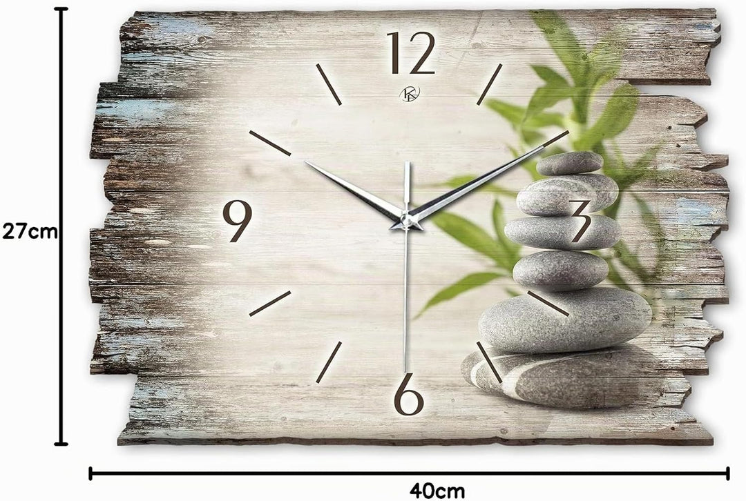Kreative Feder Alpen Almhütte Shabby Style Designer Wanduhr Funkuhr aus Holz *Made in Germany leise