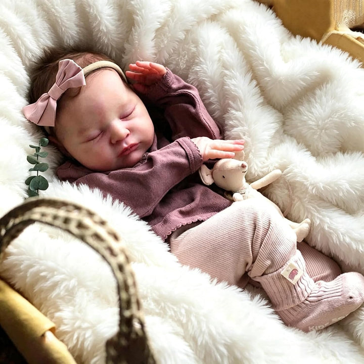 Zero pam Reborn Baby Mädchen 19 Zoll 48 cm Reborn Puppe Mit Haaren Lebensechte Reborn Puppen Aus Sto