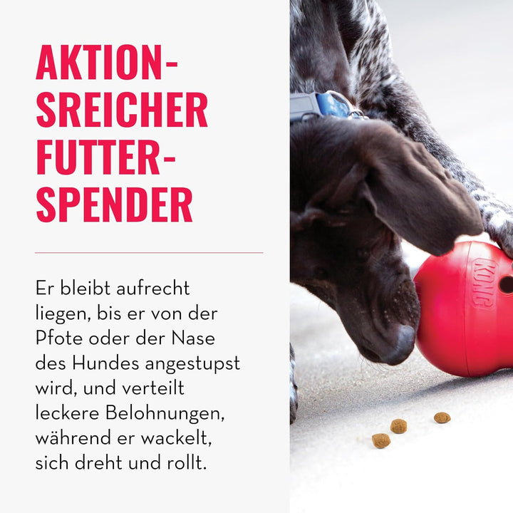 KONG Wobbler - Interaktives Hundespielzeug zur Leckerliausgabe - Langsamfresser - Für Gesunde Ernähr