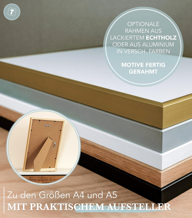 Papierschmiede® Mood Poster Set Surfing, Fertiges Bilder Set mit Rahmen (Holz, schwarz), Wohnzimmer