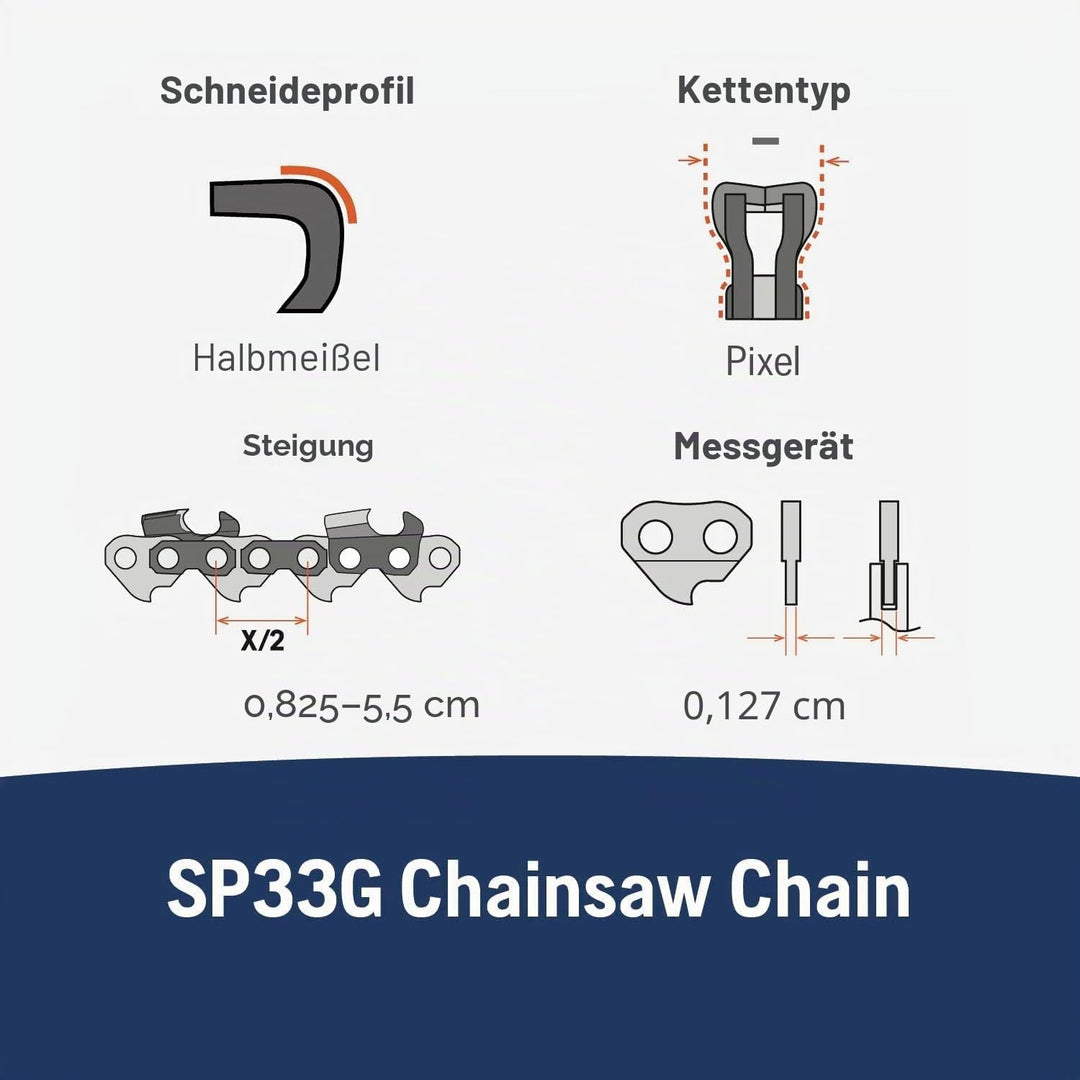 Husqvarna 3 Stück OEM SP33G X-Cut .325 .050 80DL 50,8 cm Kette 581643680