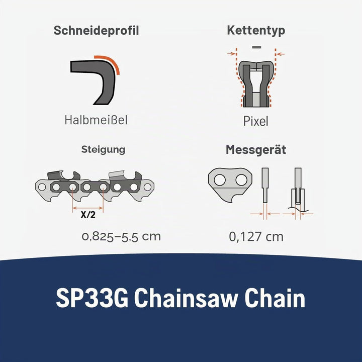 Husqvarna 3 Stück OEM SP33G X-Cut .325 .050 80DL 50,8 cm Kette 581643680