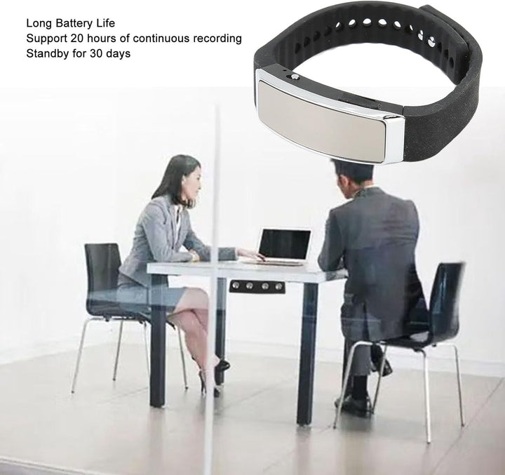 Diktiergerät-Uhr mit Rauschunterdrückung, Sprachaktivierung und Musik-Player, Tragbares Rekorder-Arm