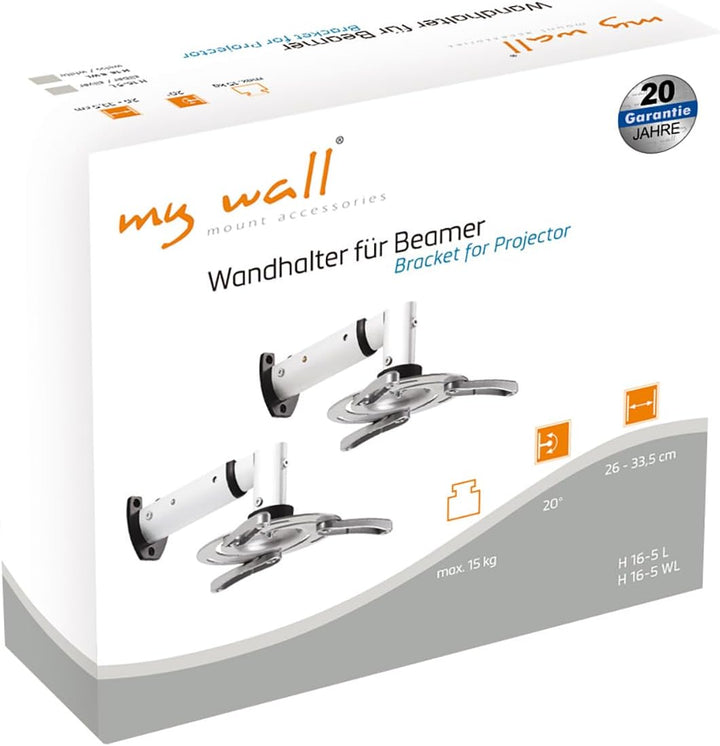 My Wall H16-5L, 20 Jahre Garantie, Wandhalterung Beamer (Belastbarkeit 35 cm, Deckenabstand 260/335m