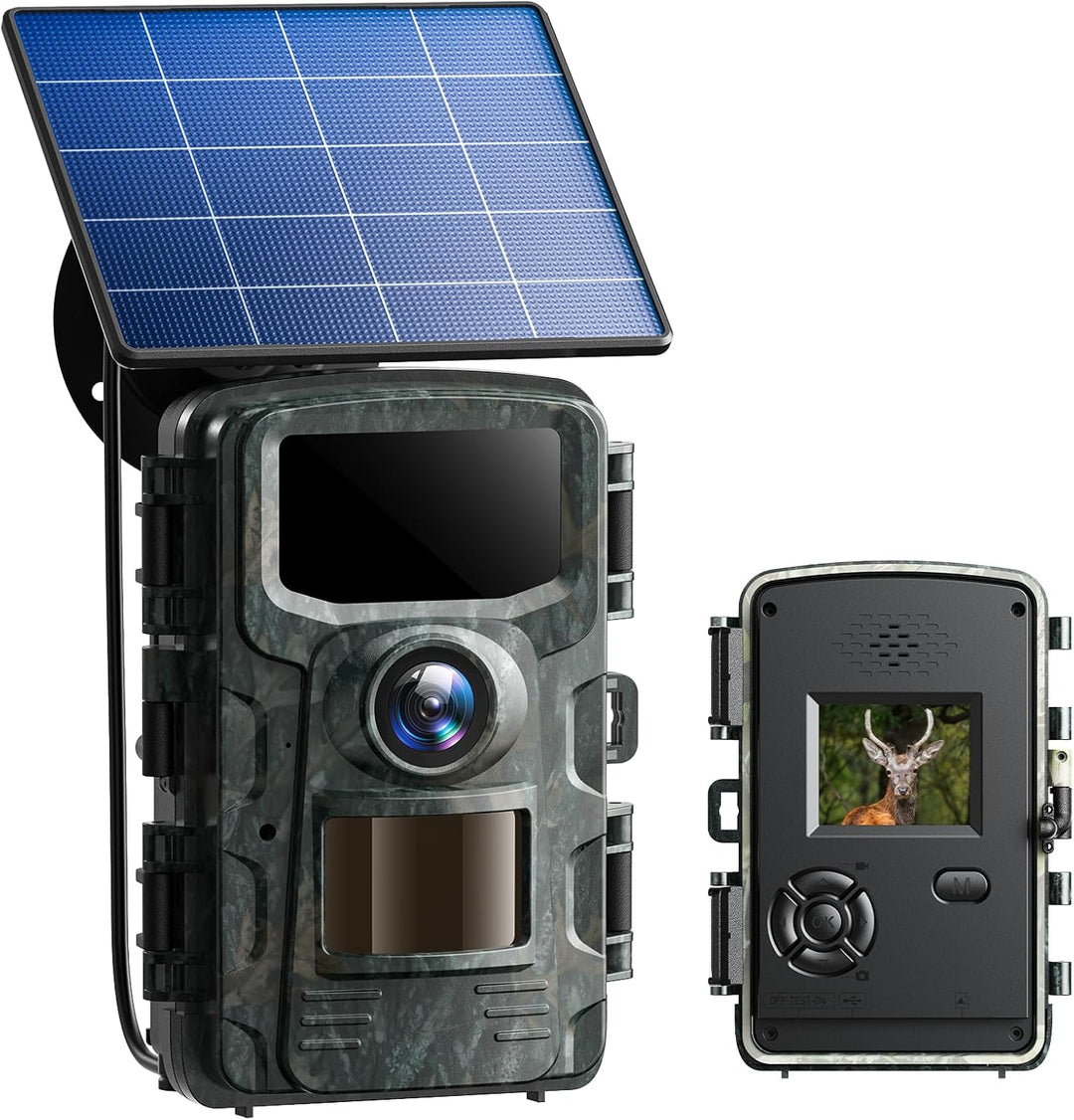 VOOPEAK Wildkamera mit Solarpanel, 4K 48MP Wildkamera mit Nachtsicht Bewegungsaktiviert, Wildtierkam