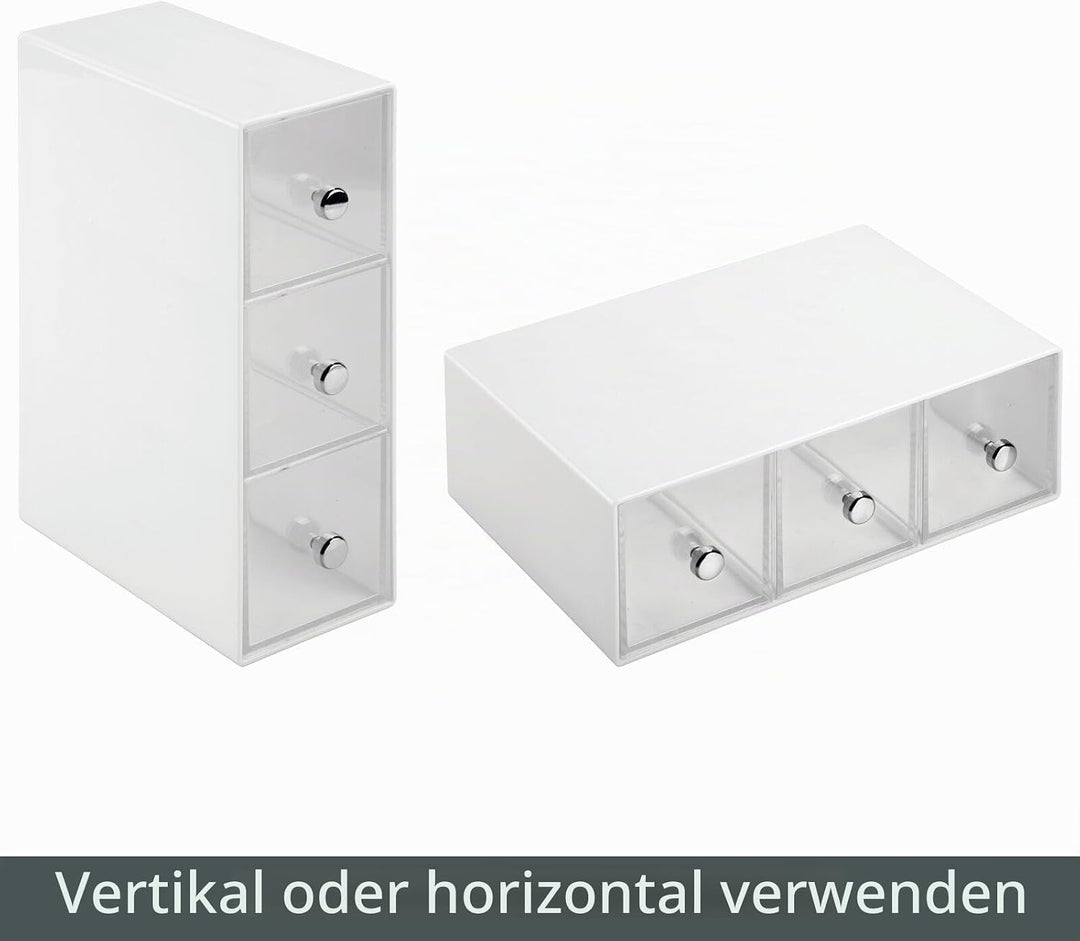 mDesign Küchen Organizer mit 3 Schubladen - Aufbewahrungsbox für Teebeutel, Kaffeepads, Süssungsmitt