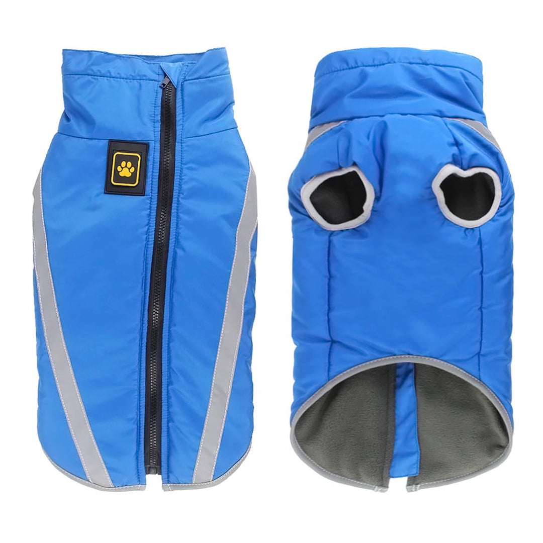 Idepet Wasserdichter Hundemantel Winter Warme Jacke, Winddichte Haustierkleidung Hundejacke Outfit f