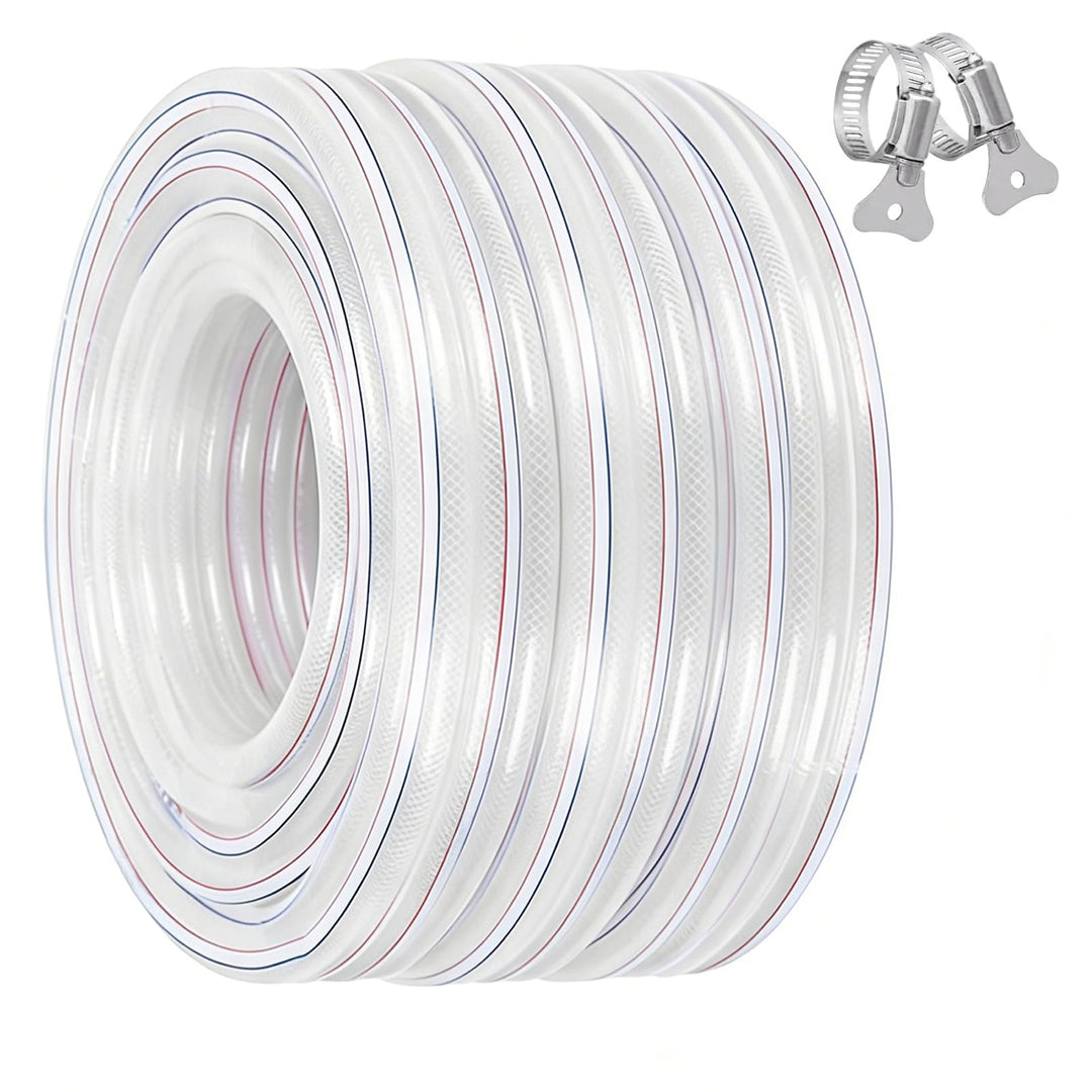 Trinkwasserschlauch,25x33mm PVC Schlauch mit Gewebe,Kondensatschlauch mit Schlauchschelle(10M), 10M