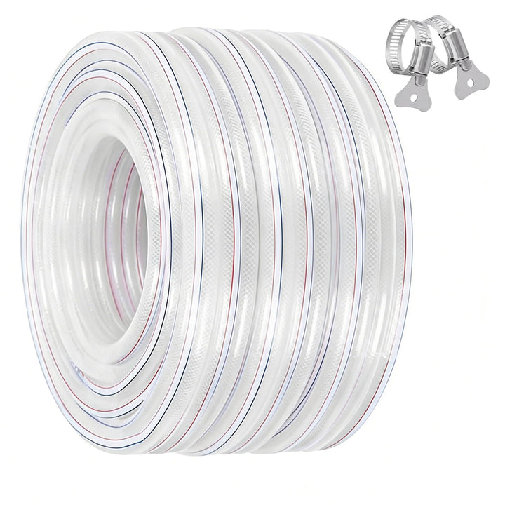 Trinkwasserschlauch,25x33mm PVC Schlauch mit Gewebe,Kondensatschlauch mit Schlauchschelle(10M), 10M