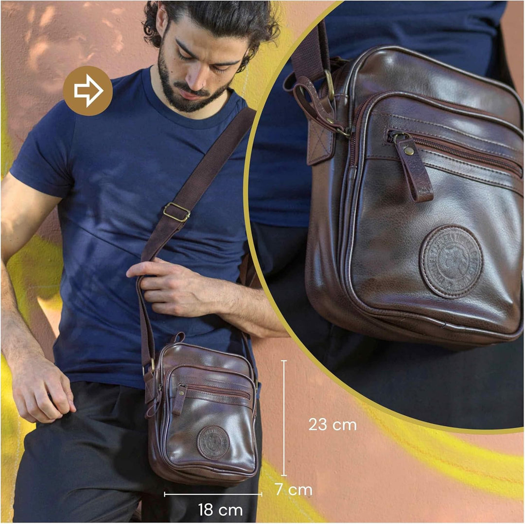 Coronel Tapiocca Schultertaschen Herren Umhängetaschen Luigi Herren-Schultertaschen Braun, Braun