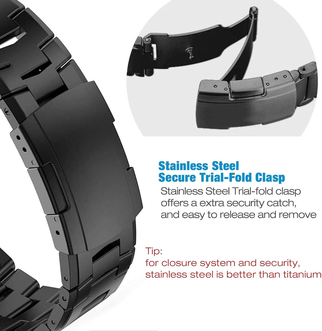 YOOSIDE Titan Stahl Armband für Fenix 7/ EPIX 2/ Fenix 6 / Fenix 5, QuickFit 22mm Verstellbares Meta