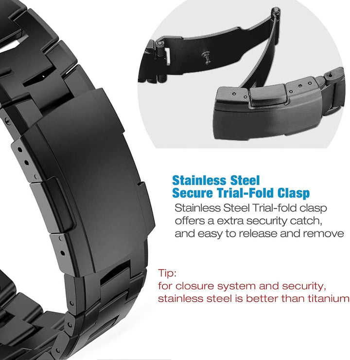 YOOSIDE Titan Stahl Armband für Fenix 7/ EPIX 2/ Fenix 6 / Fenix 5, QuickFit 22mm Verstellbares Meta