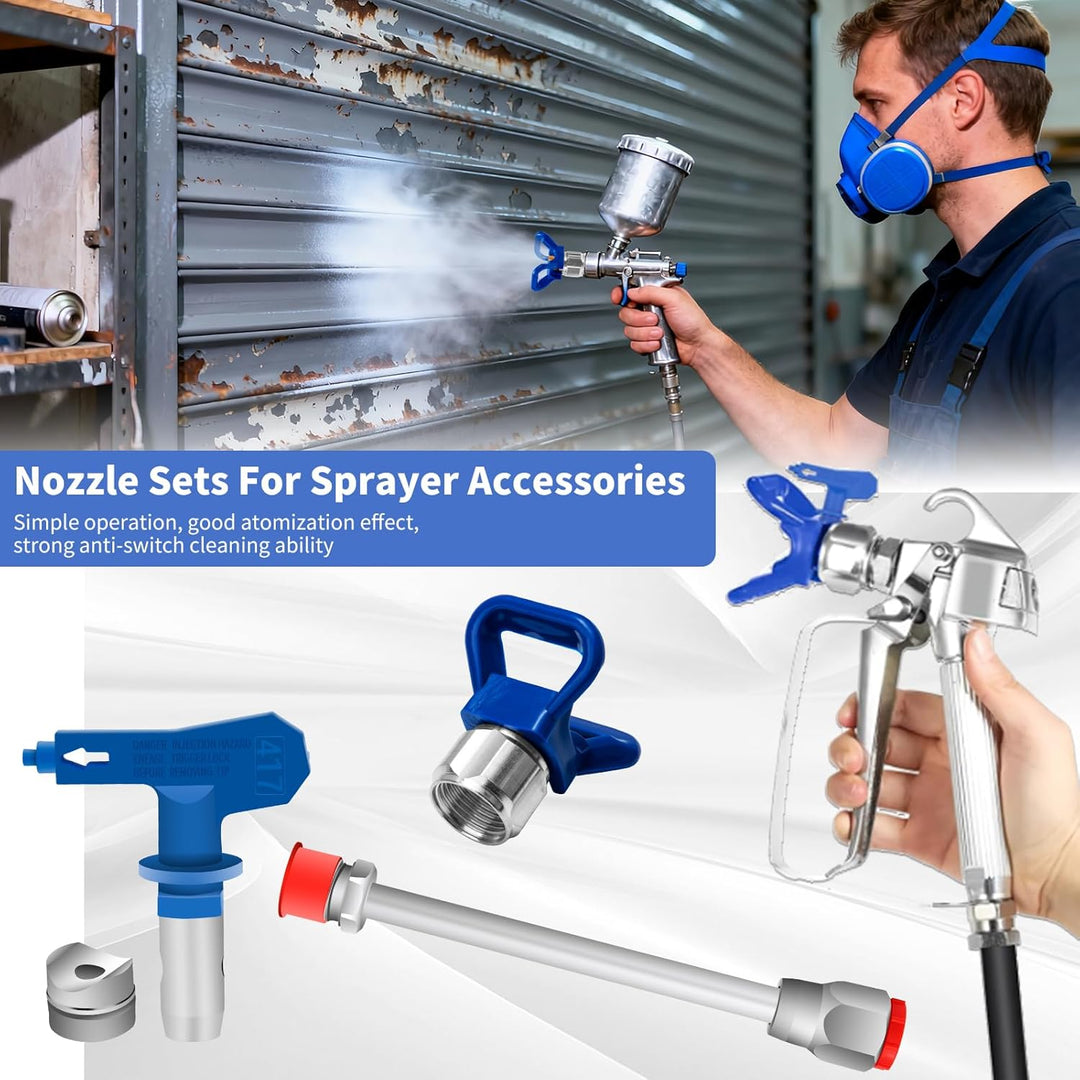 6 Pcs Airless Farbdüsen Set, Reversible Sprühmaschine Spitzen Airless Farbsprühdüse Zubehör Kit für