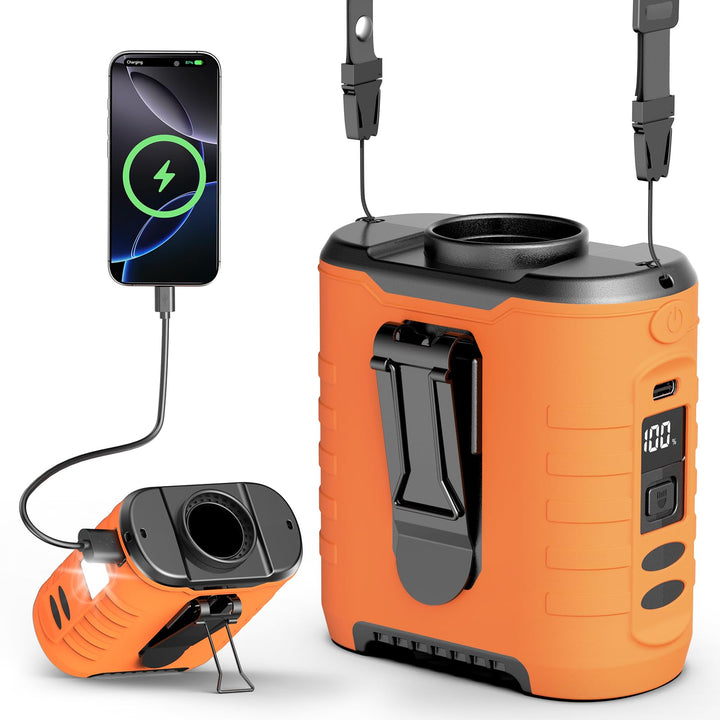 6-in-1 Taillen Clip Ventilator, Ventilator Akku 10000 mAh,5 eschwindigkeitsstufen, 8–42h Laufzeit US