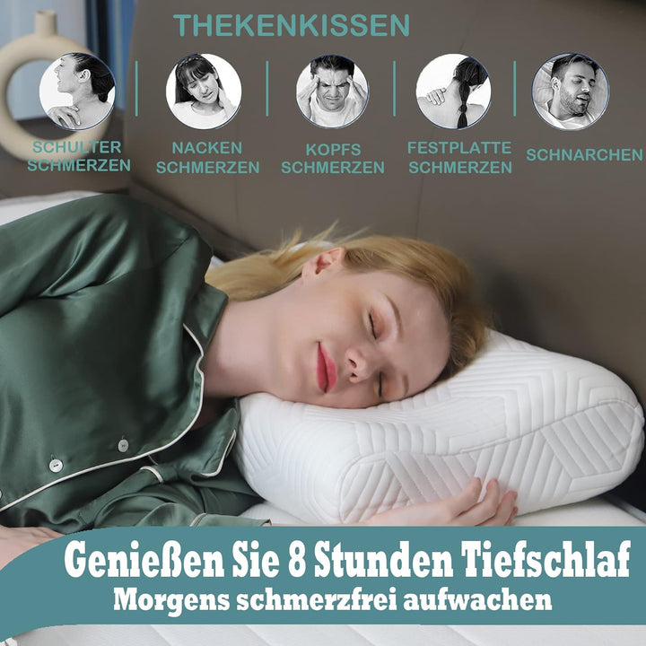 LAMB Höhenverstellbar Memory Foam Kissen Ergonomisches Nackenstützkissen 50D Dichte Abnehmbarer Bezu