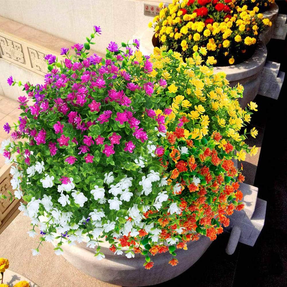 ArtBloom Künstliche Blumen für den Aussenbereich, UV-beständig, Buchsbaum-Pflanzen, künstlicher Kuns