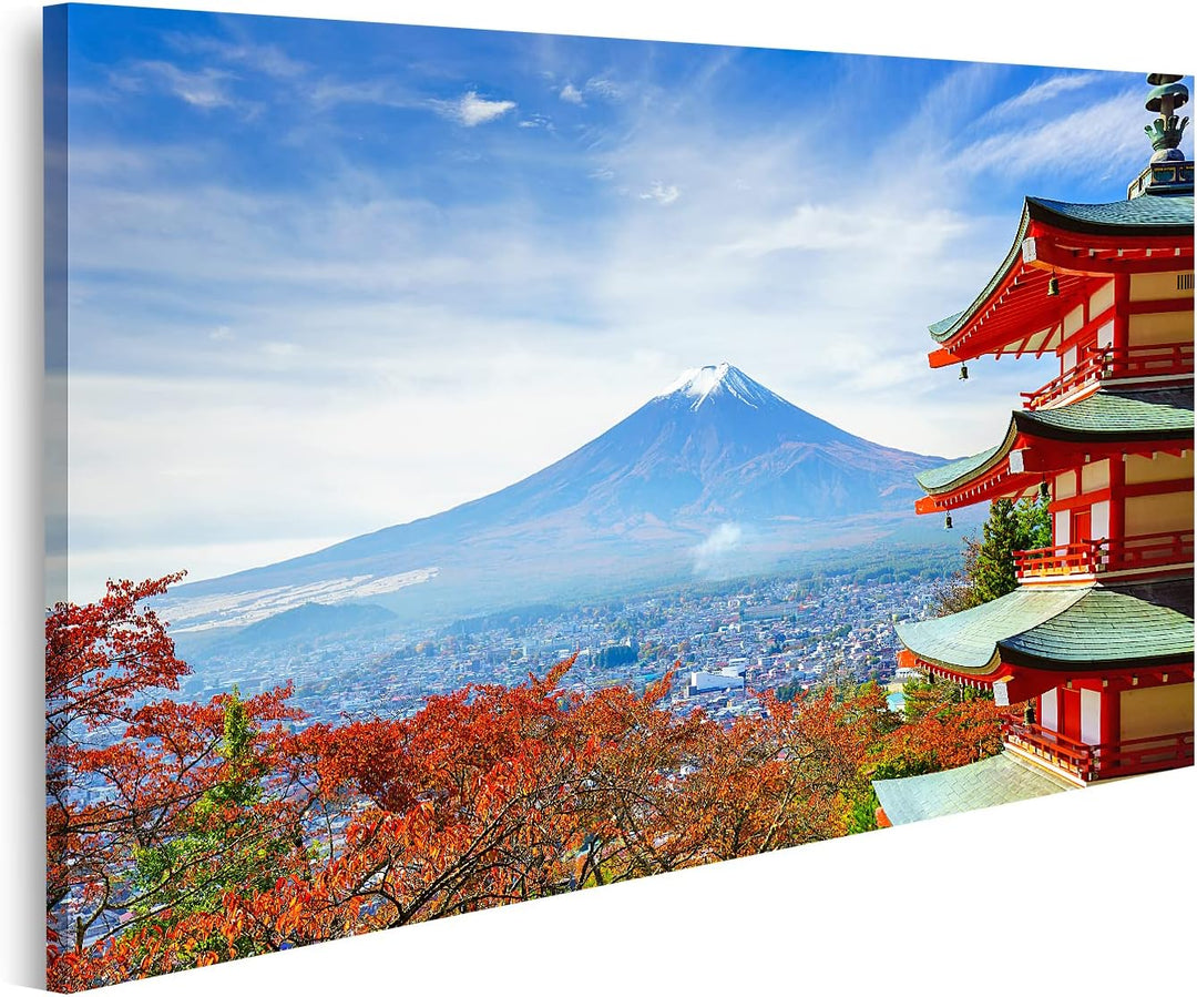 islandburner Bild auf Leinwand Berg Fuji Mit Chureito Pagode Im Herbst Fujiyoshida Japan Bilder Wand