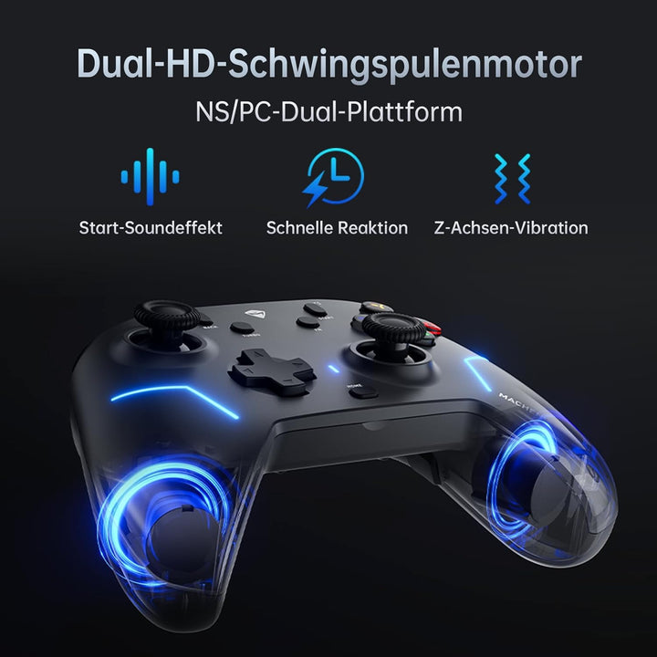 Machenike G6V2 Controller PC, Gamepad PC, 2 HD-Schwingspulenmotoren, einstellbar GuliKit TMR-Joystic