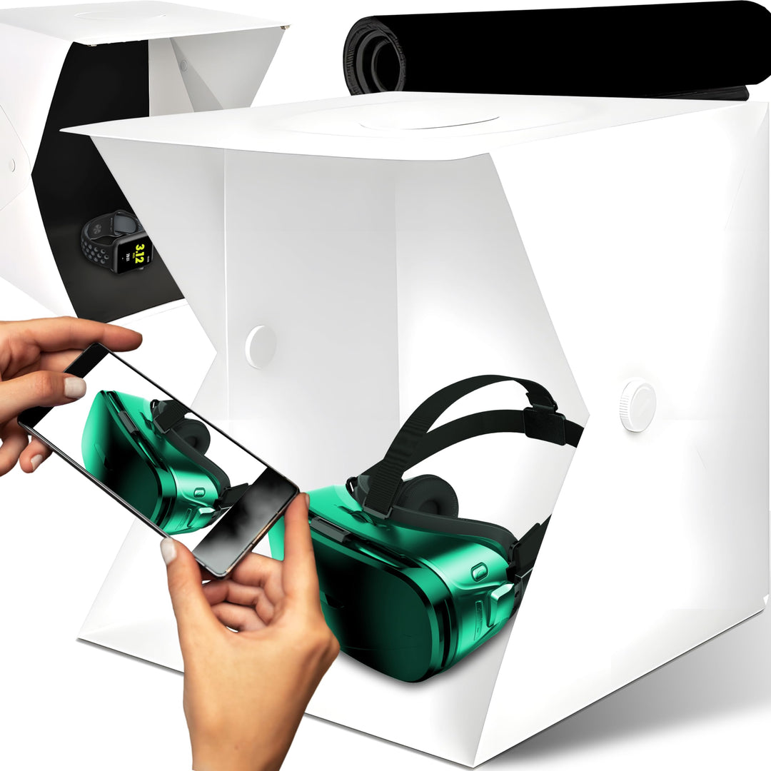 Retoo Fotobox Lichtbox Faltbare Mini Fotostudio Lichtzelt LED Beleuchtung Tragbare Faltbare Fotozelt