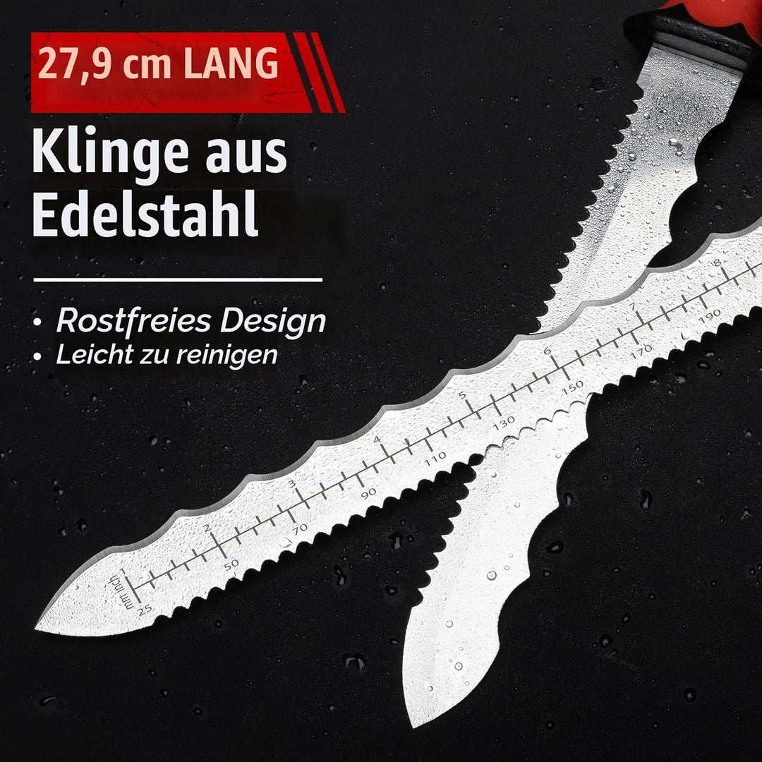 28cm Dämmstoffmesser, Edelstahl Klinge Isoliermesser w/Laserskala, Doppelseitige gezähnte Messer Wer