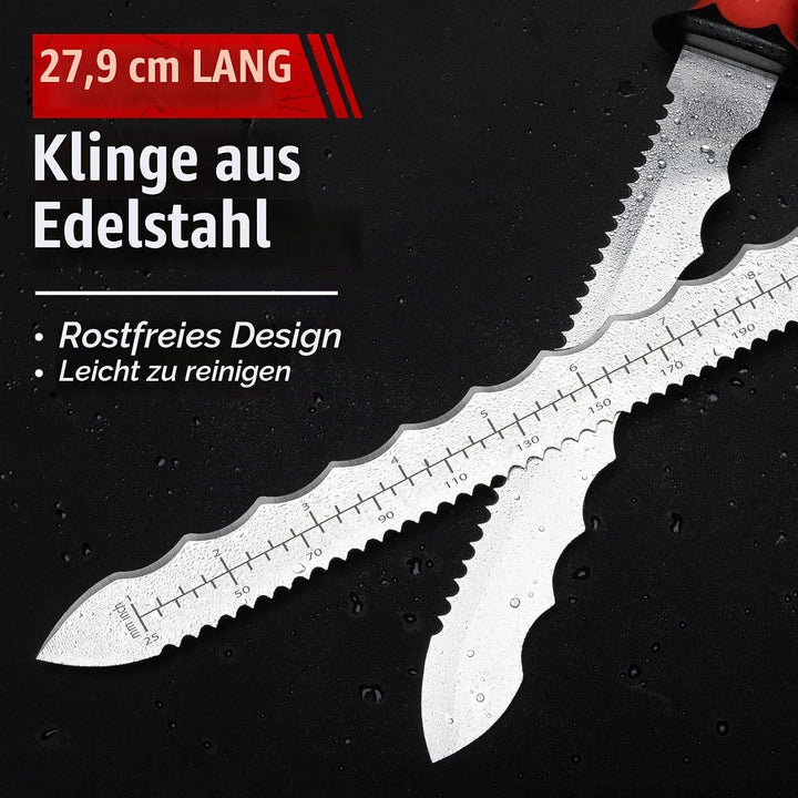 28cm Dämmstoffmesser, Edelstahl Klinge Isoliermesser w/Laserskala, Doppelseitige gezähnte Messer Wer