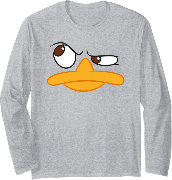 Disney Phineas und Ferb Perry Platypus Big Face Outline Langarmshirt