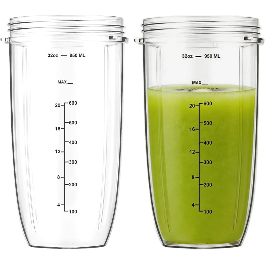 950ml Becher Kompatibel mit NutriBullet Elektrischer Mixer 600 W und Pro 900 W, 2er-Pack Gross Cups