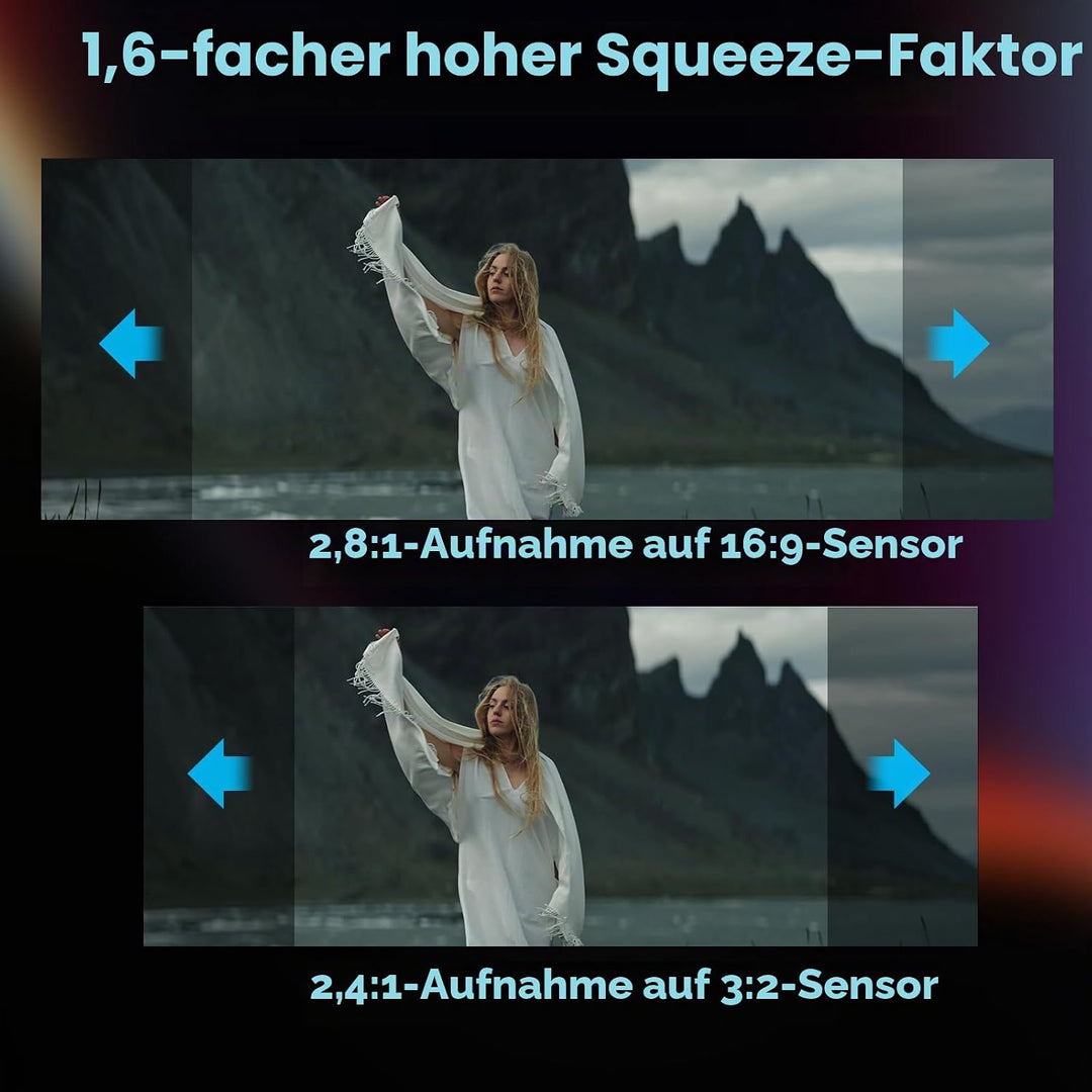 SIRUI 150 mm T2.9 1.6X Vollformat anamorphes Teleobjektiv (Venus 150 mm E Mount) 150mm, 150mm