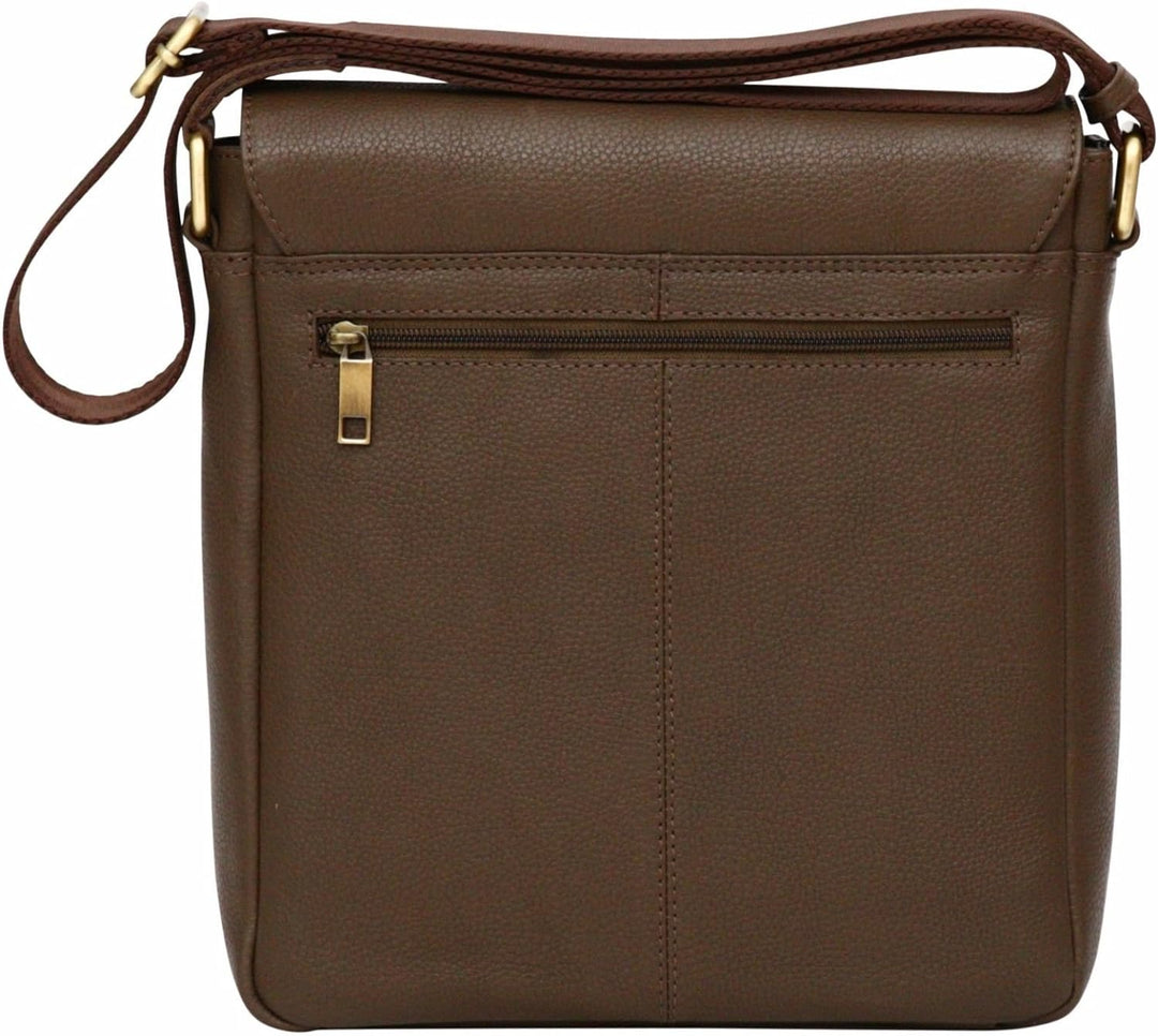 Schultertasche aus gekrispeltem Echtleder - Geeignet für EIN iPad/Tablet bis 10,2"