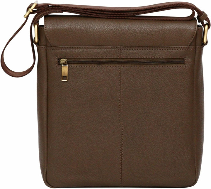 Schultertasche aus gekrispeltem Echtleder - Geeignet für EIN iPad/Tablet bis 10,2"