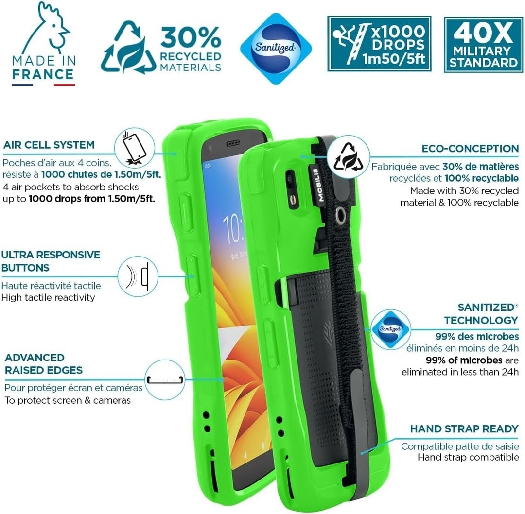 Mobilis Schutzhülle für Zebra TC22 TC27 mit Anti-Sturz-Handschlaufe & Stifthalter, Etui in Militärqu