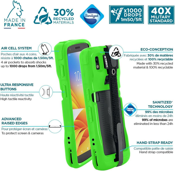 Mobilis Schutzhülle für Zebra TC22 TC27 mit Anti-Sturz-Handschlaufe & Stifthalter, Etui in Militärqu