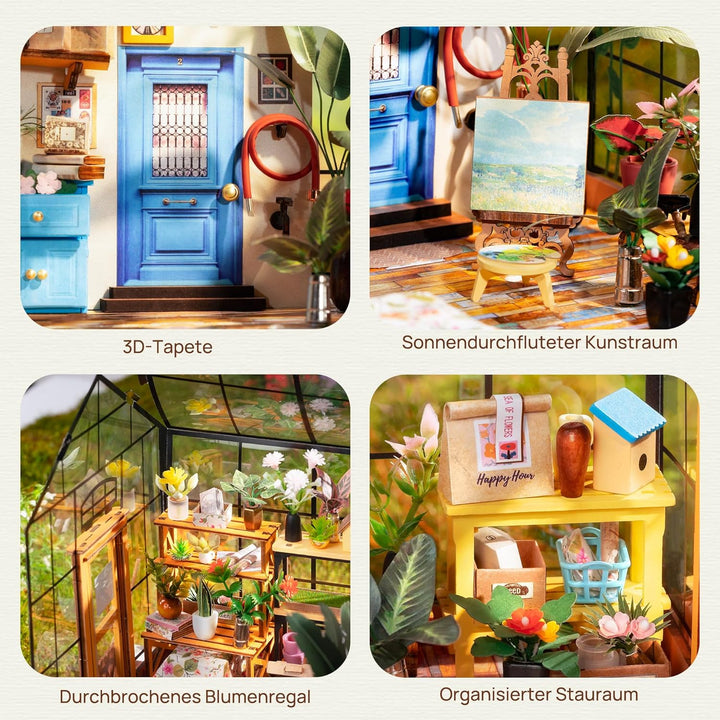 Rolife DIY Miniature House Miniatur Haus Bausatz Selber Bauen mit LED Licht Deko 3D Holzpuzzle Model
