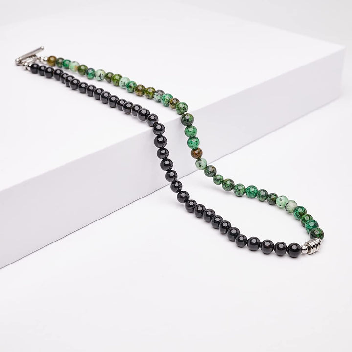 Handgemachte Herren Tigerauge Onyx Perlenkette Kette Natürliche Edelsteine Heilung Kristallschmuck (