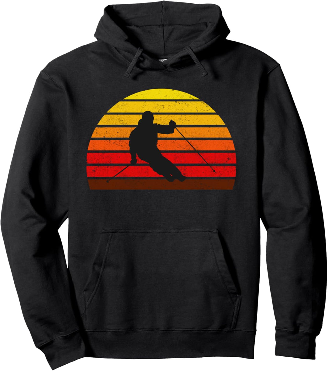 Retro Mountain Skiing - Vintage Abfahrt Ski / Skipiste Pullover Hoodie