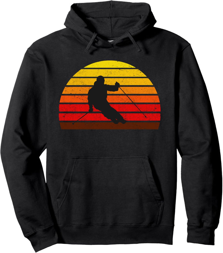 Retro Mountain Skiing - Vintage Abfahrt Ski / Skipiste Pullover Hoodie