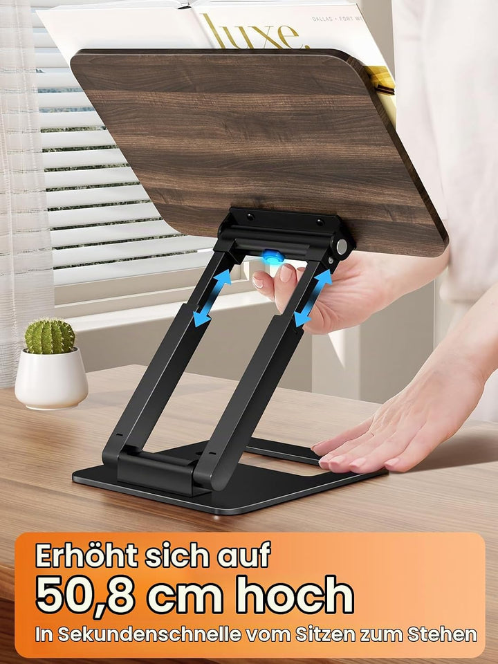 Tounee Buchständer, Teleskop-Buchhalterständer, höhenverstellbar, ausziehbares Design, ergonomischer