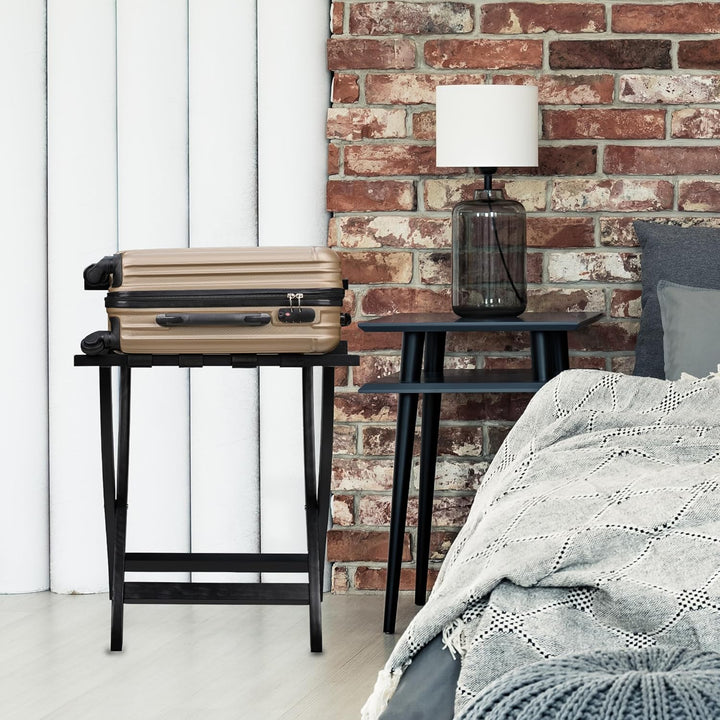 Relaxdays Kofferständer, klappbar, Gepäckständer mit Wandschutz, HxBxT: 75x60x41 cm, Kofferablage, H