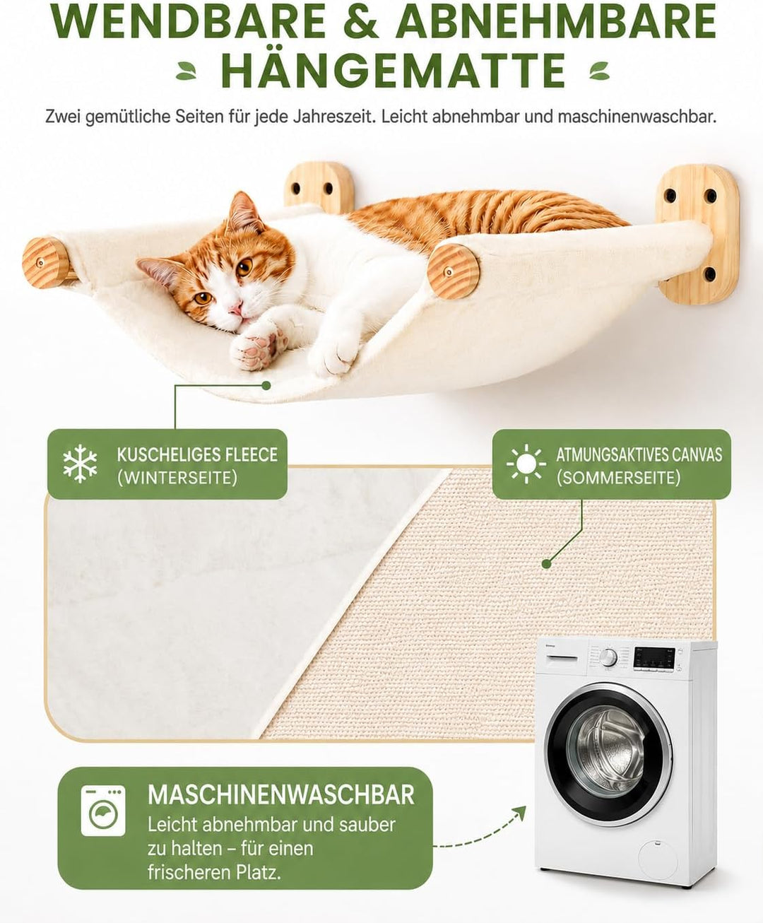 4-Teilig Kletterwand Katzen, Wandmontiertes Katzenhängematte, Katzen Kletterwand Set, Katzenbett zum