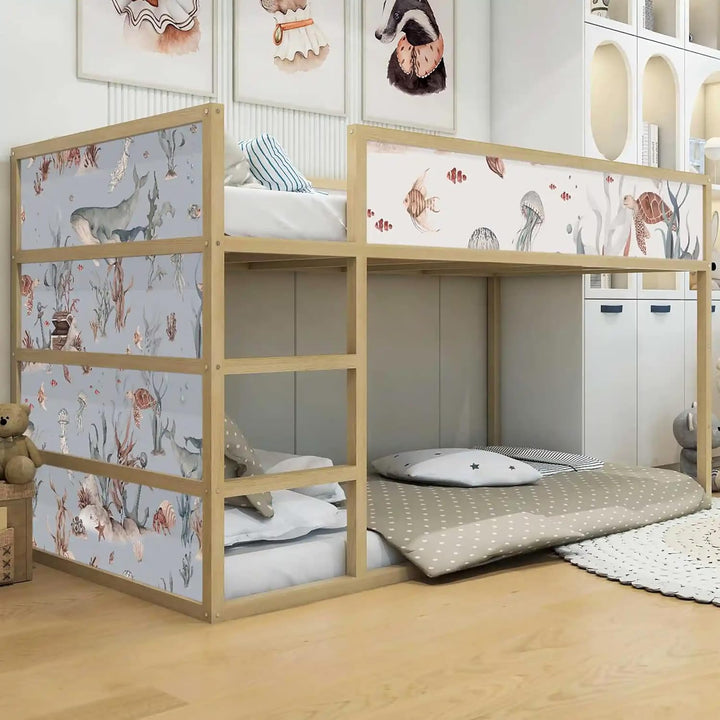 WANDKIND Aufkleber für IKEA KURA Kinderbett Hochbett Klebefolie Möbelfolie Sticker Kinderzimmer Unte