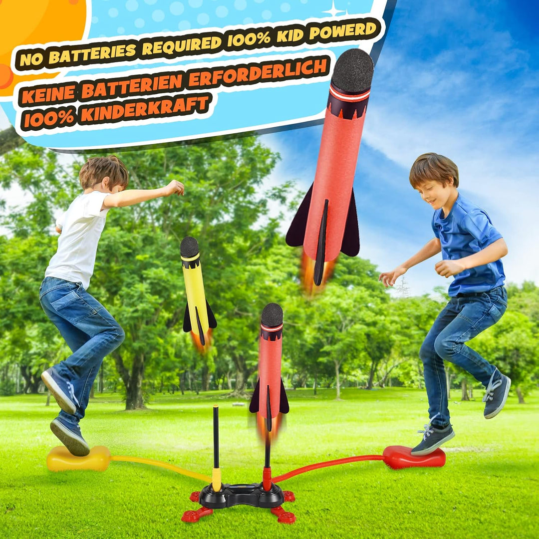 Rakete Luftdruck, Outdoor Spielzeug für Kinder - Geschenke für Jungen Mädchen Doppelt 6pcs, Doppelt