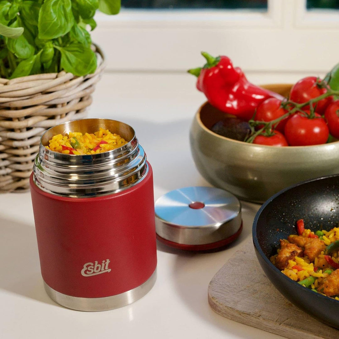 Esbit Thermobehälter Sculptor für Essen - Warmhaltebehälter 750 ml in Burgundy - aus Edelstahl für w