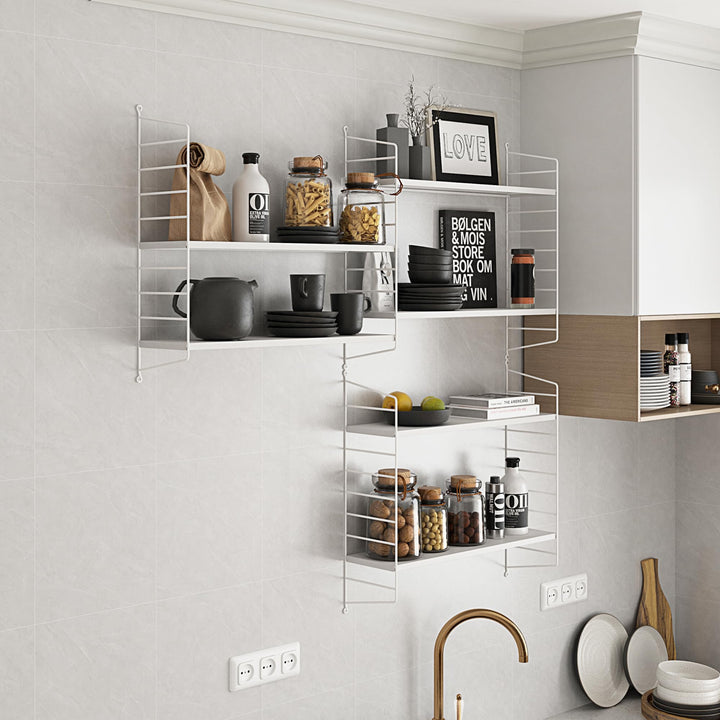 [en.casa] Modulares Wandregal Strängnäs 3er Set Metallregal Weiss Hängeregal mit 3 Regalböden Badreg