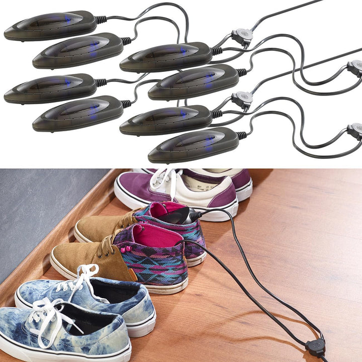 infactory Elektrische Schuhwärmer: 4er-Set elektrische Schuhtrockner mit UV-Licht (UV Licht Schuhe,