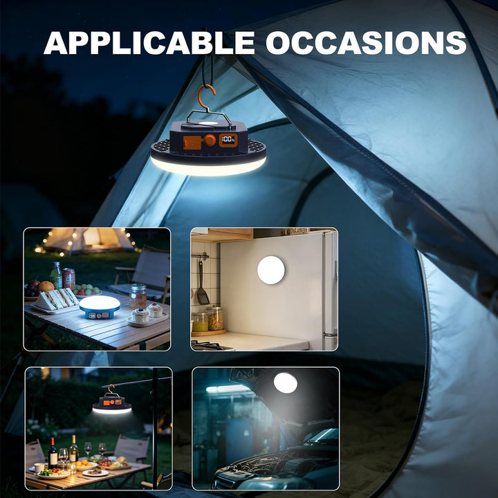 Campinglampe LED 2000 Lumen Camping Laterne mit 9900mAh Powerbank Aufladbar Zeltlampe, Suchscheinwer