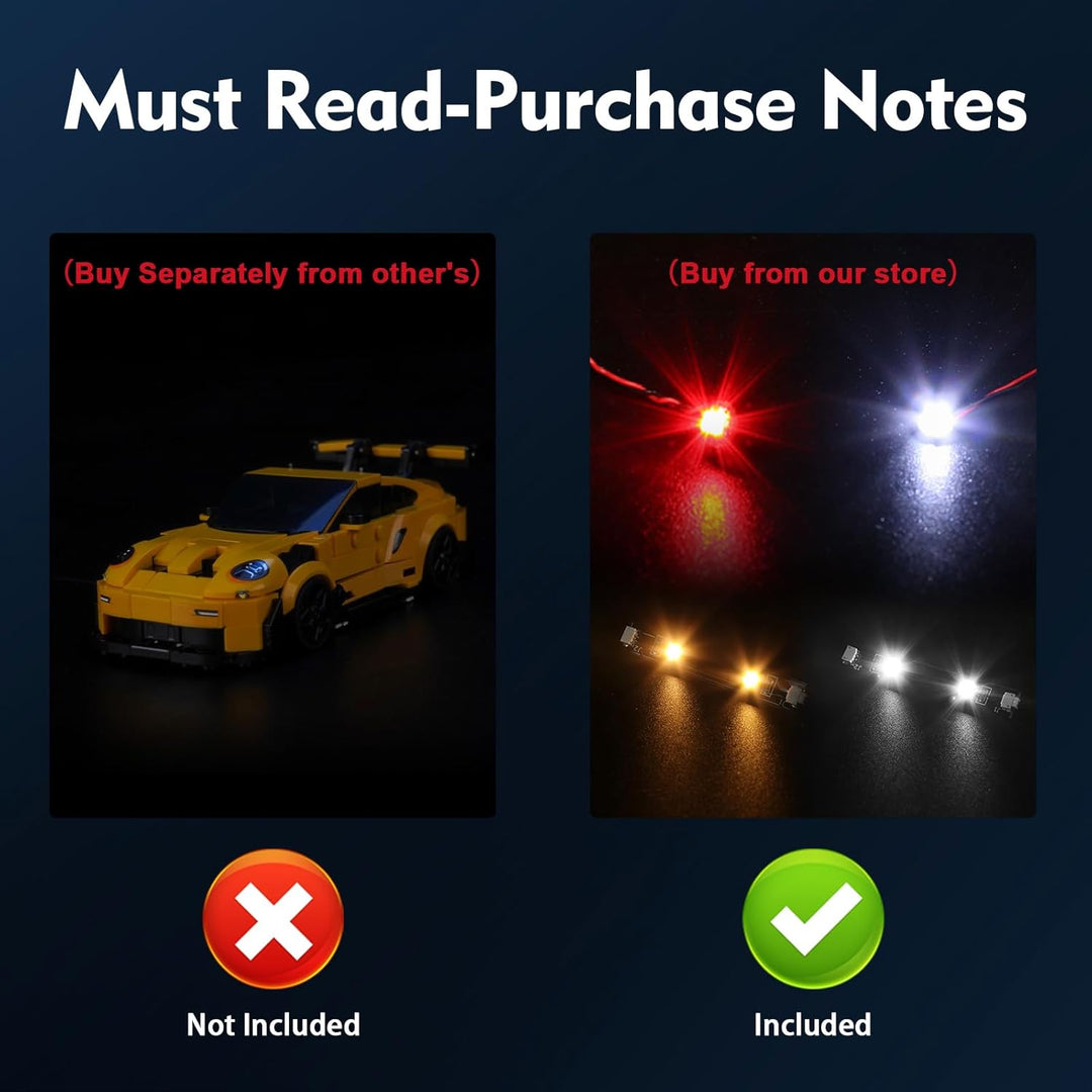 Update Version Licht-Kit Kompatibel mit Lego Porsche 911 GT3 RS Super Car 77239 (Kein Modell), Led B