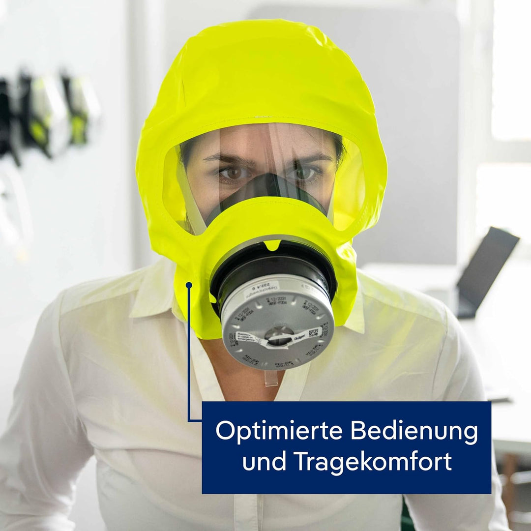 Dräger PARAT 5500 Brand-Fluchthaube | Effektive Rettungshaube mit CO P2 Filter PARAT 5510 Single Pac