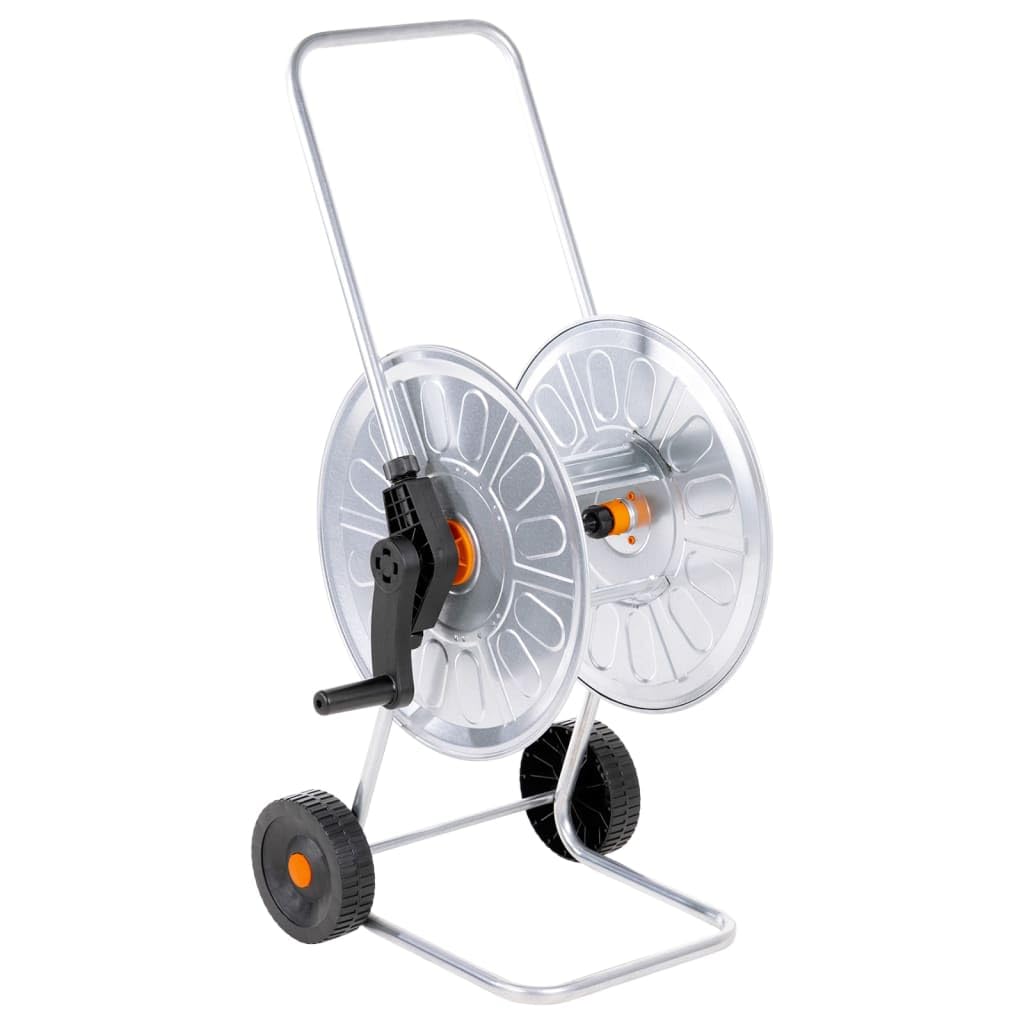 vidaXL Schlauchwagen, Schlauchtrommel mit Griff Rädern, Übersichtlich Schlauchaufroller für 60 m 1/2