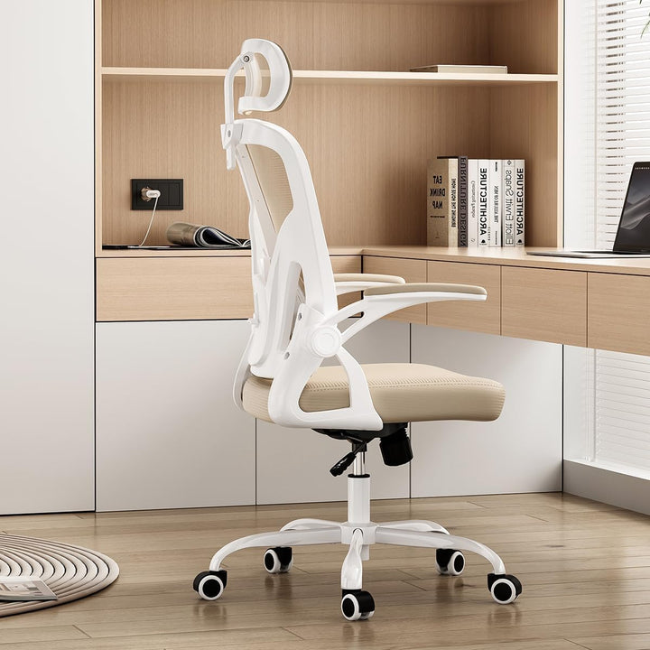 Farini Ergonomischer Stuhl mit Armlehne Büro Schreibtischstuhl mit Rollen Bequemer Home Office Stuhl