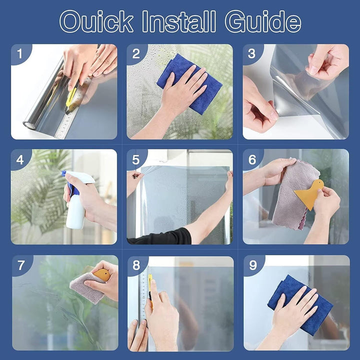 Cycbiki UV400 Schutz Spiegelfolie Fenster Sichtschutz 45 * 400cm reflektierende Selbsthaftend Sonnen